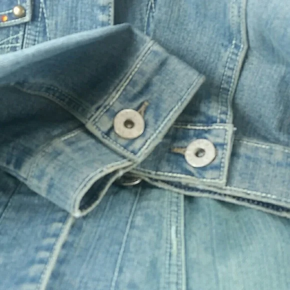 Vanilla Star Denim Embroidered Jacket EUC size L - Picture 5 of 8